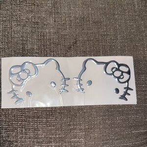 Silver Hello Kitty Stickers,  2 on the sheet!